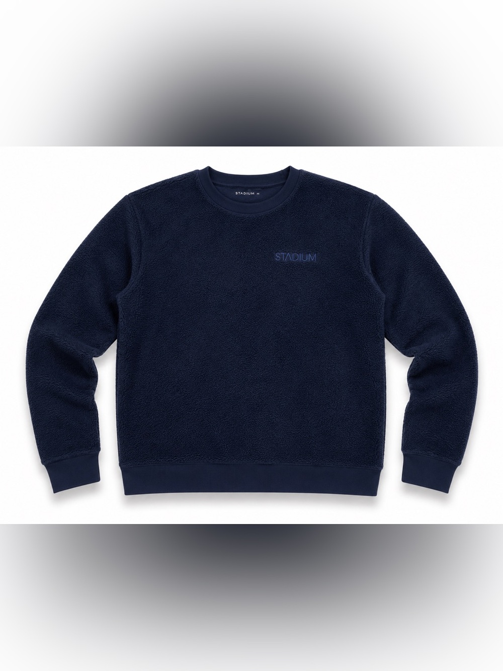Stadium Athletics Navy Sherpa Crewneck size L authentic genuine